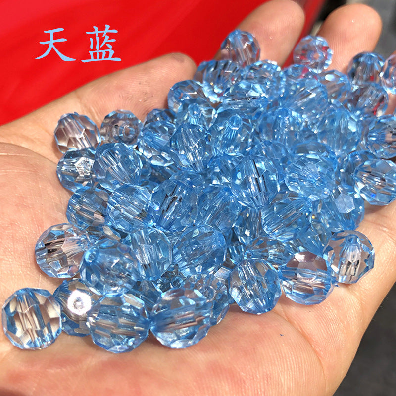 Transparent Faceted Acrylic Beads 10mm Crystal Texture 990pcs 15