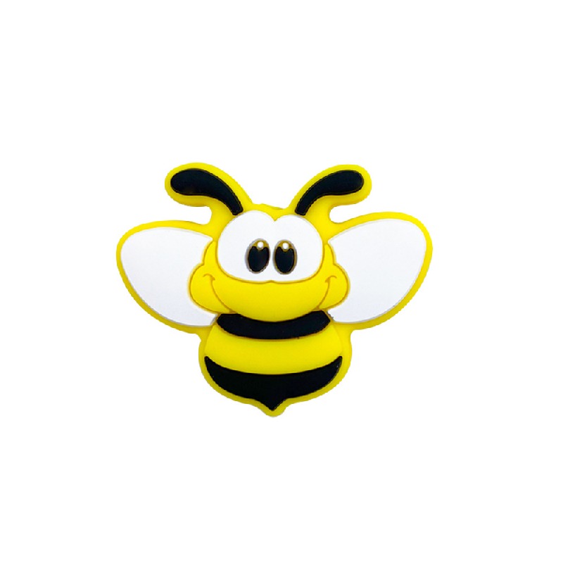 Silicone Focal Beads Bee With Large Eyes Pastel Colors 10pcs 3