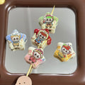 Star Acrylic Beads 25mm Playful Uniform Pattern Mixed Colors 10pcs