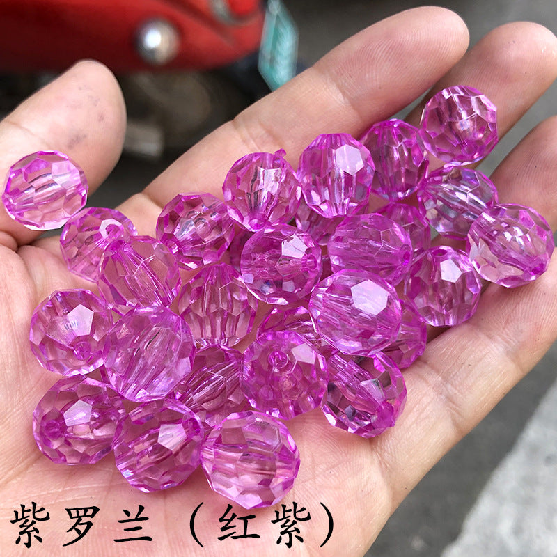 Transparent Faceted Acrylic Beads 10mm Crystal Texture 990pcs 11