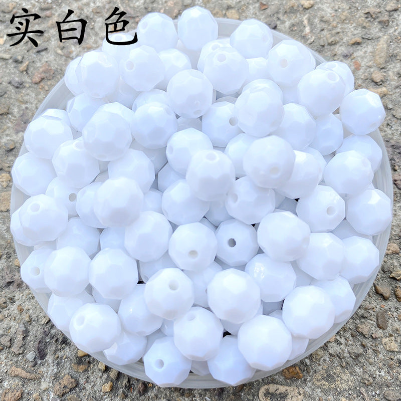 Transparent Faceted Acrylic Beads 10mm Crystal Texture 990pcs 18