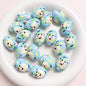 Hand-Painted Dinosaur Egg Acrylic Beads 16x24mm Colorful 5pcs 5