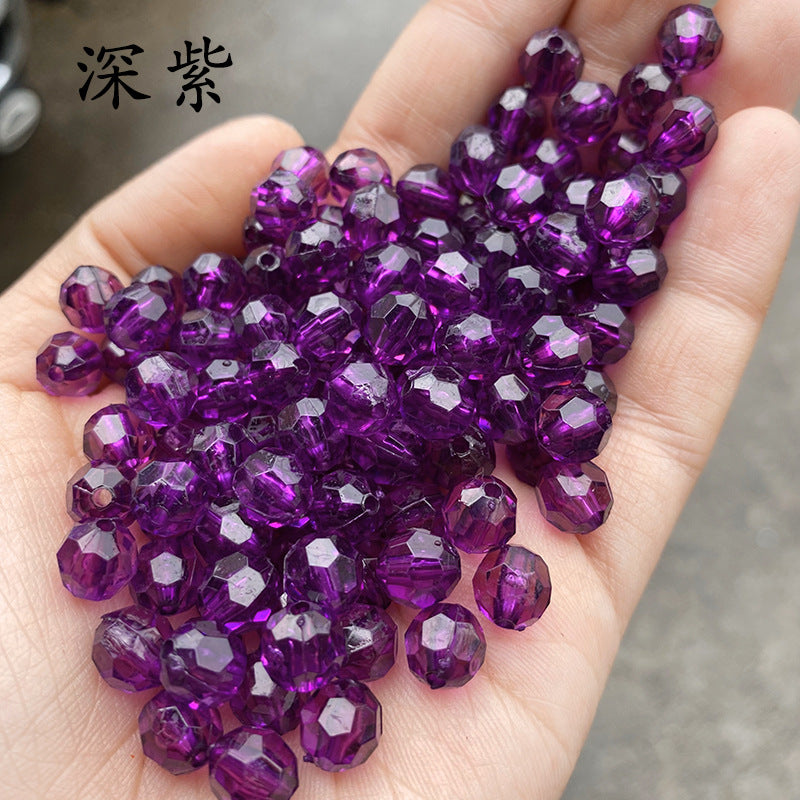Transparent Faceted Acrylic Beads 10mm Crystal Texture 990pcs 20