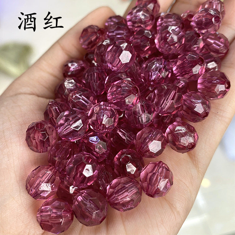 Transparent Faceted Acrylic Beads 10mm Crystal Texture 990pcs 19