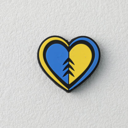 Yellow Blue Heart Silicone Focal Beads 20 pcs 3