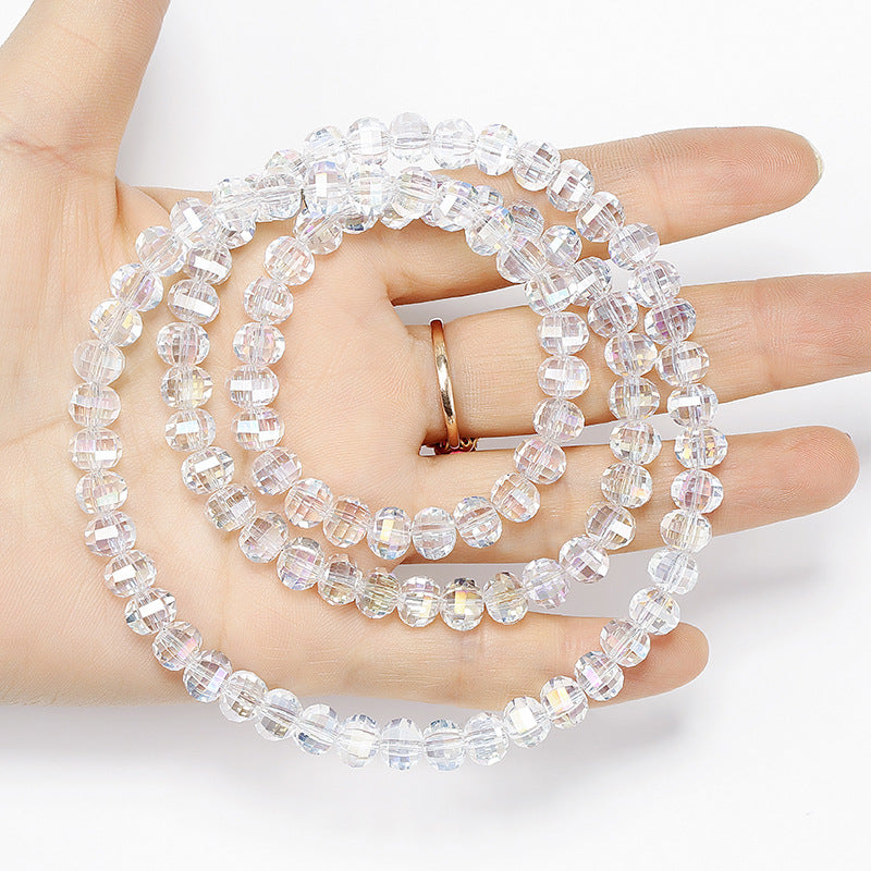 Electroplated Faceted Glass Beads 8mm Multi-Dimensional Sparkling 50pcs 16