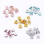 Rhinestone Spacer Beads 8mm Polished Faceted 100pcs