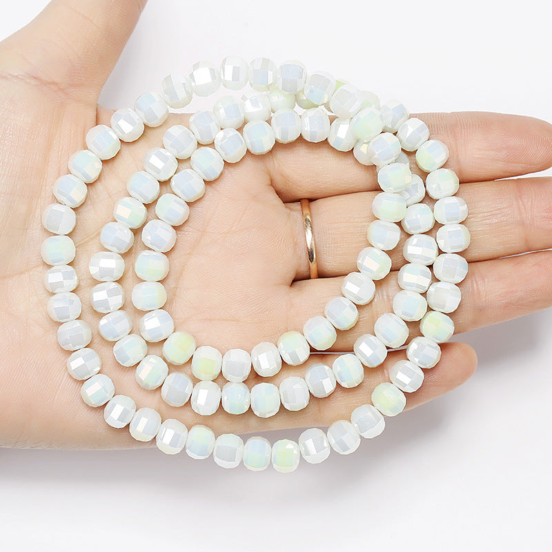 Electroplated Faceted Glass Beads 8mm Multi-Dimensional Sparkling 50pcs 8