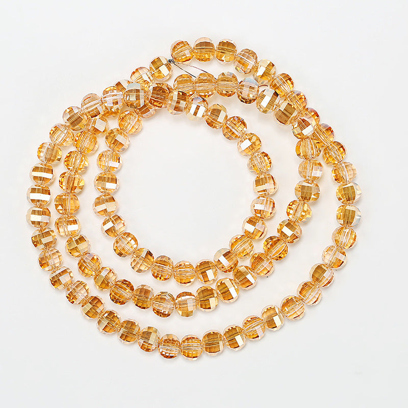 Electroplated Faceted Glass Beads 8mm Multi-Dimensional Sparkling 50pcs 18