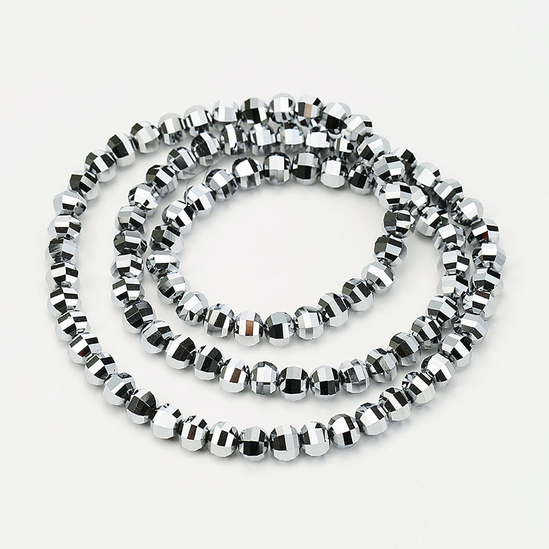 Electroplated Faceted Glass Beads 8mm Multi-Dimensional Sparkling 50pcs 6