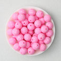 Cow Skull Pattern 15mm Silicone Round Beads Printed Design 50pcs - Pink