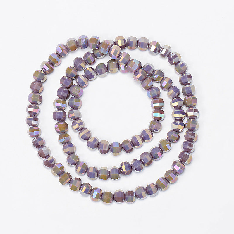 Electroplated Faceted Glass Beads 8mm Multi-Dimensional Sparkling 50pcs 19