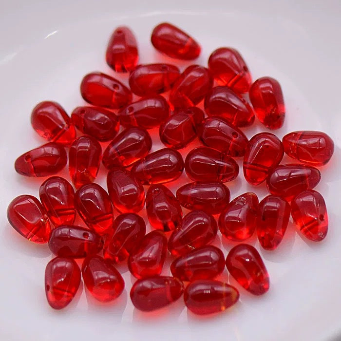 Transparent Czech Glass Teardrop Glass Beads 6 9mm 1000pcs 8