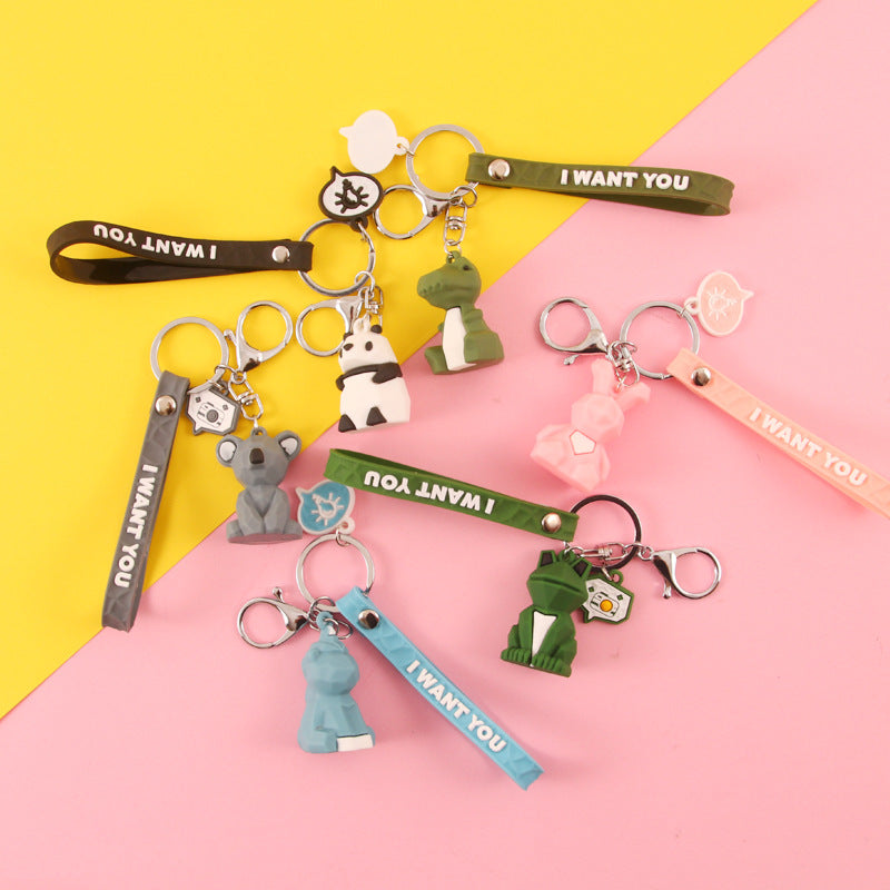 PVC Animal Keychain Cute Pastel Wild Animal Charm