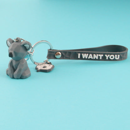 PVC Animal Keychain Cute Pastel Wild Animal Charm 8