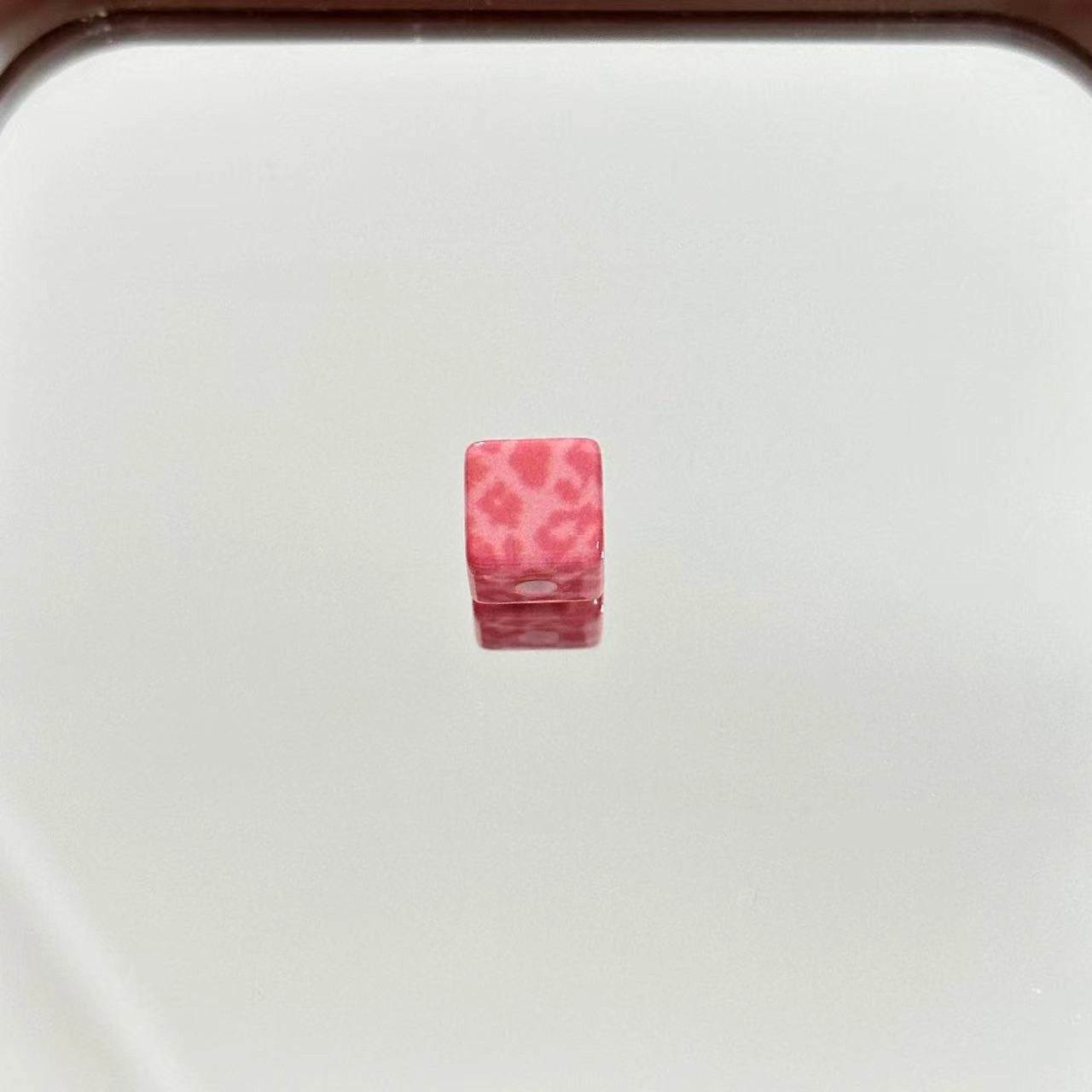 Candy Colored Leopard Print Acrylic Square Beads 10mm 20pcs 3