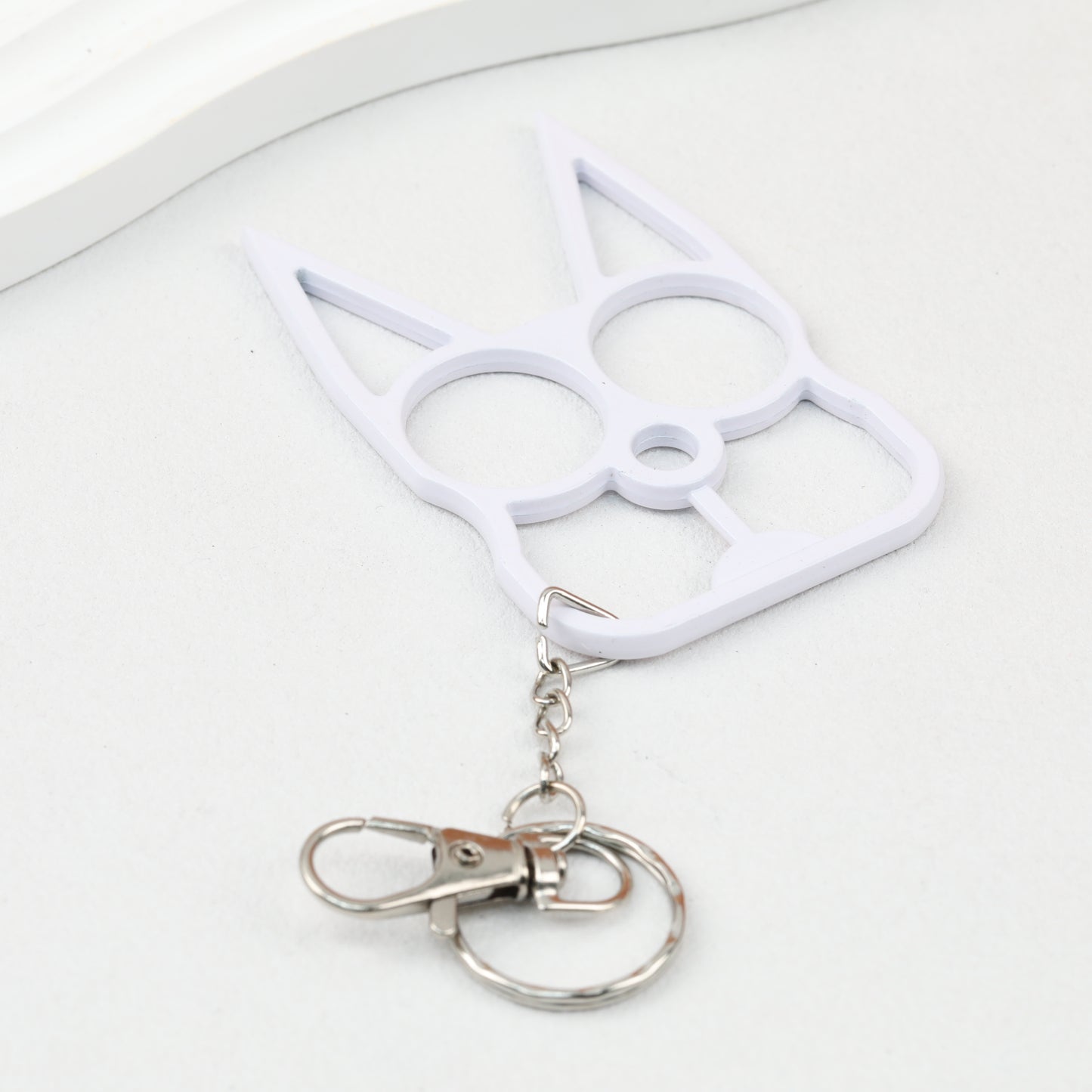 Self Defense Keychain Cat Shape Zinc Alloy Two Finger Grip 2pcs