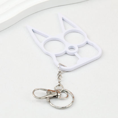 Self Defense Keychain Cat Shape Zinc Alloy Two Finger Grip 2pcs