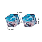 Spray Painted Polygon Acrylic Beads 8mm Two-Color Mix 100pcs 4
