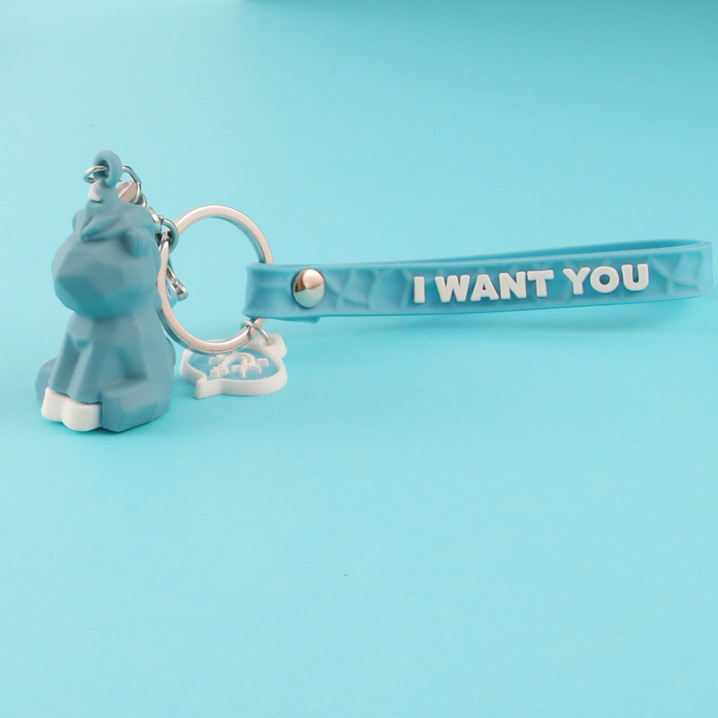 PVC Animal Keychain Cute Pastel Wild Animal Charm 6