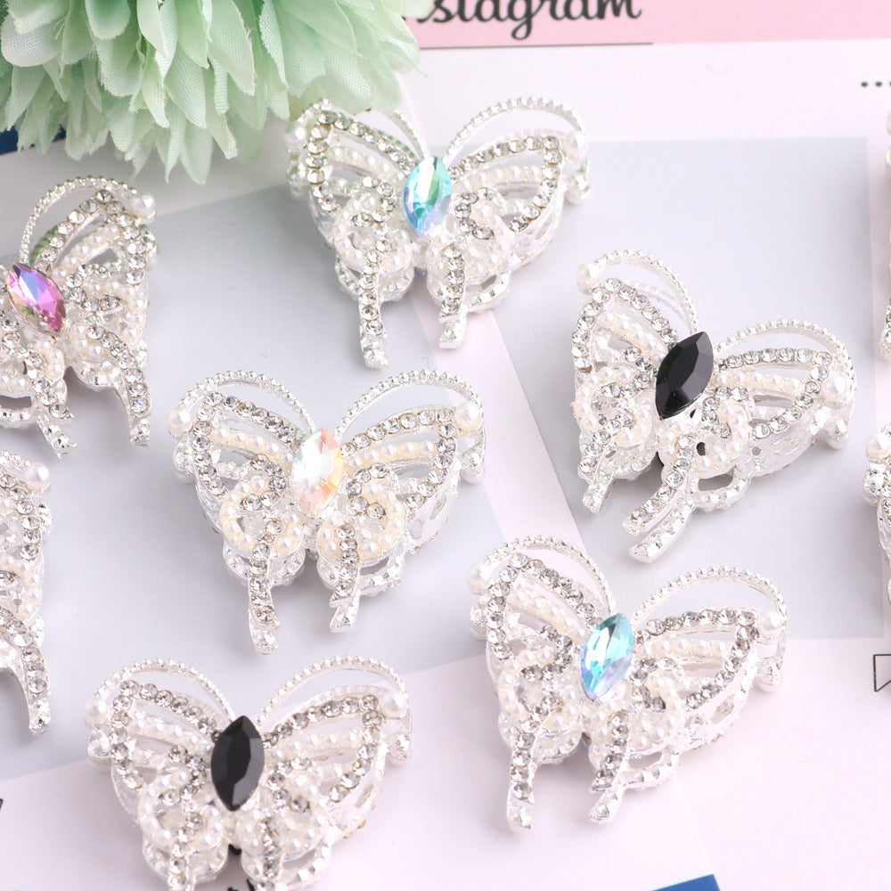 Alloy Butterfly Rhinestone Beads 31x30x11mm 3pcs 2