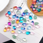 Czech Glass Beads Water Drop 9mm Colorful Translucent 50pcs