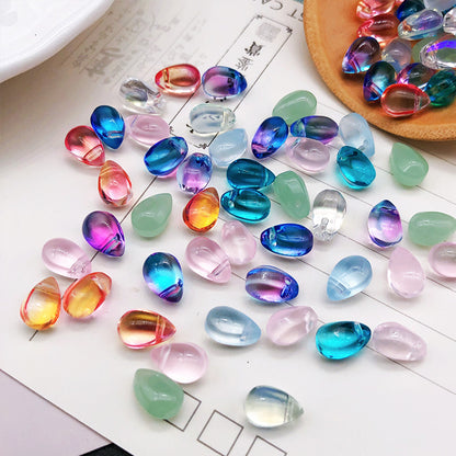 Czech Glass Beads Water Drop 9mm Colorful Translucent 50pcs 3