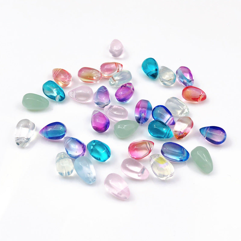 Czech Glass Beads Water Drop 9mm Colorful Translucent 50pcs 5