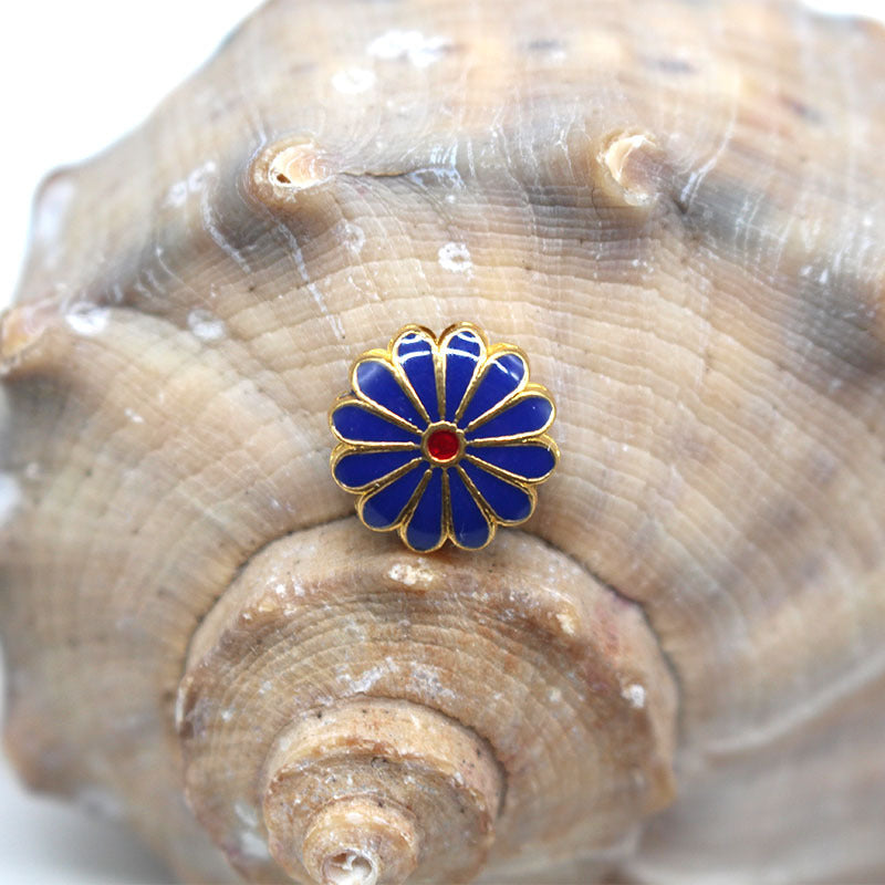 Flower Metal Beads 11mm Cloisonne Sunflower Enamel Alloy 30pcs 9