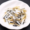 Electroplated Bugle Glass Beads 15mm Metallic Mixed Colors 70pcs 2