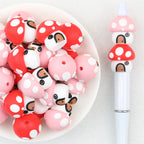 3D Cute Mushroom House Silicone Focal Beads 20Pcs 