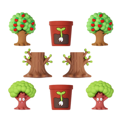 Silicone 3D Green Tree and Potted Plant Focal Beads 20pcs 9