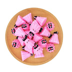 Silicone 3D Focal Beads Halloween Pink Ghost With Black Bow 2