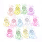 3D Bunny Glass Beads 14x24mm Translucent Pastel Mixed 30pcs 4