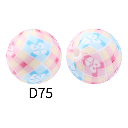 15mm Silicone Beads Rhombus Printed Design 50pcs 40