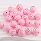 Colorful Christmas Printed Acrylic Beads 16mm Festive Designs 20pcs 8