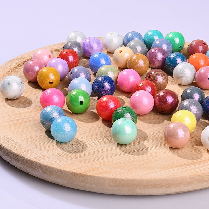 15mm Silicone Beads Sunlight Reactive Color-Shifting Finish 50pcs 5
