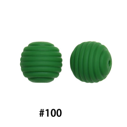 Honeycomb 15mm Silicone Beads Solid Color Textured Matte Finish 50pcs