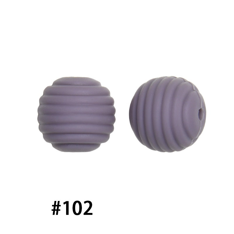Honeycomb 15mm Silicone Beads Solid Color Textured Matte Finish 50pcs