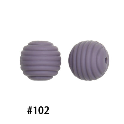 Honeycomb 15mm Silicone Beads Solid Color Textured Matte Finish 50pcs