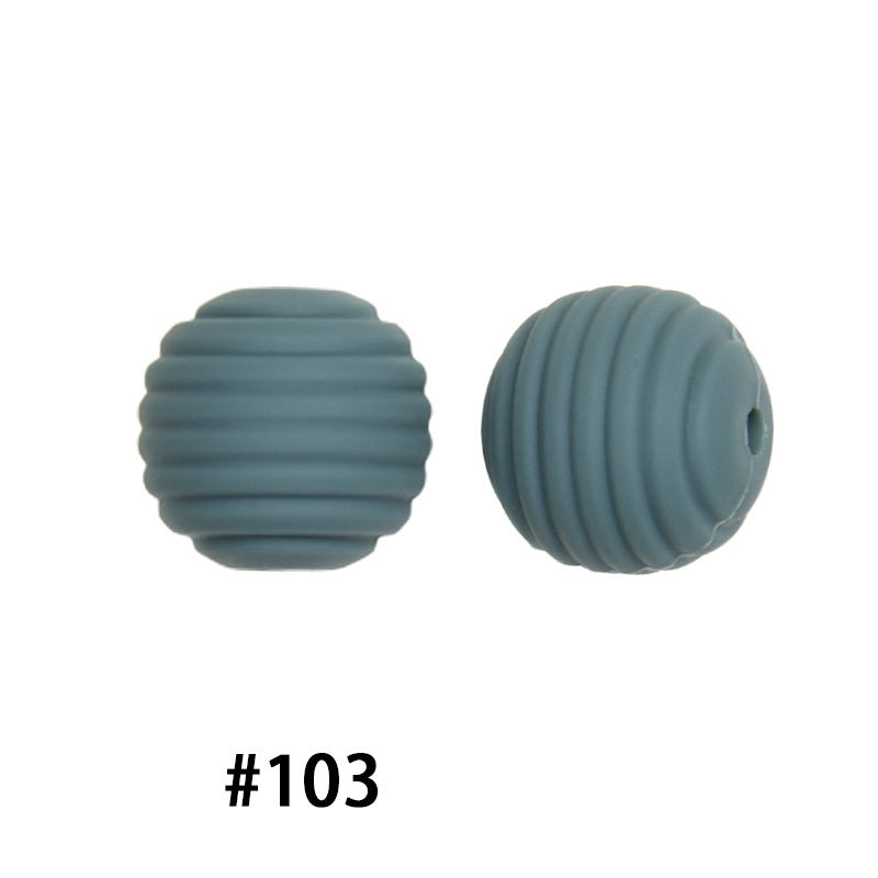 Honeycomb 15mm Silicone Beads Solid Color Textured Matte Finish 50pcs