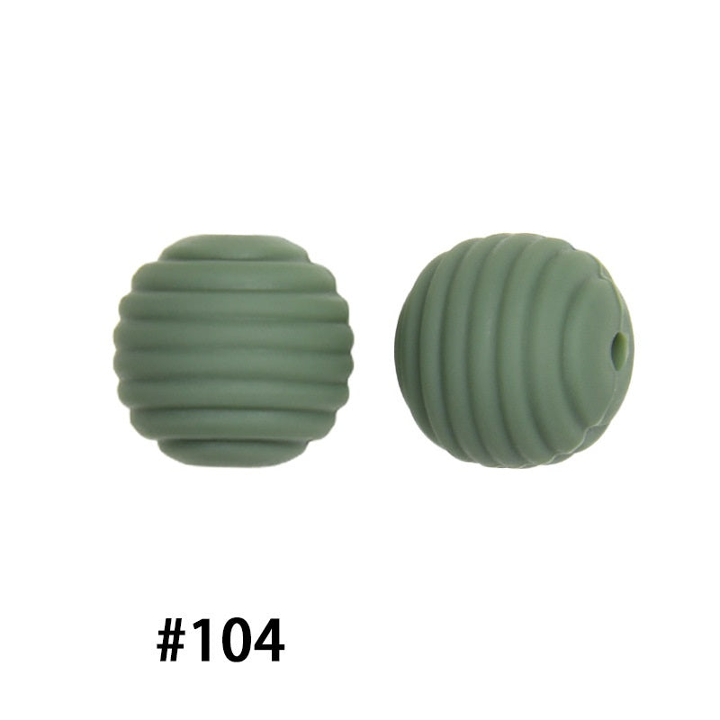 Honeycomb 15mm Silicone Beads Solid Color Textured Matte Finish 50pcs