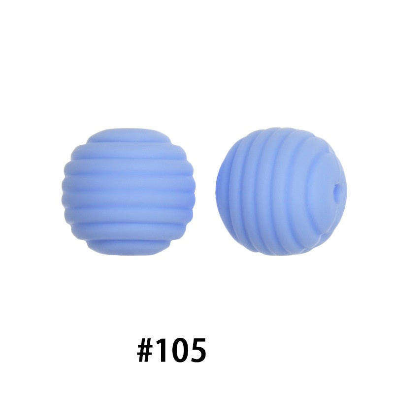 Honeycomb 15mm Silicone Beads Solid Color Textured Matte Finish 50pcs