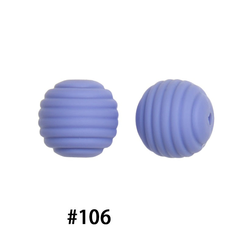 Honeycomb 15mm Silicone Beads Solid Color Textured Matte Finish 50pcs