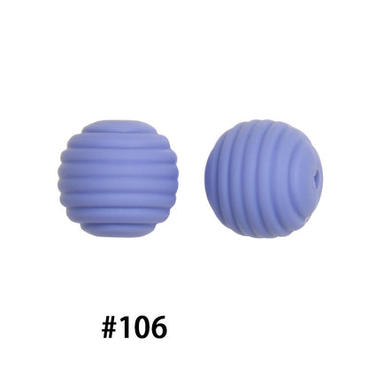 Honeycomb 15mm Silicone Beads Solid Color Textured Matte Finish 50pcs