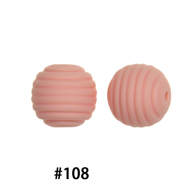 Honeycomb 15mm Silicone Beads Solid Color Textured Matte Finish 50pcs