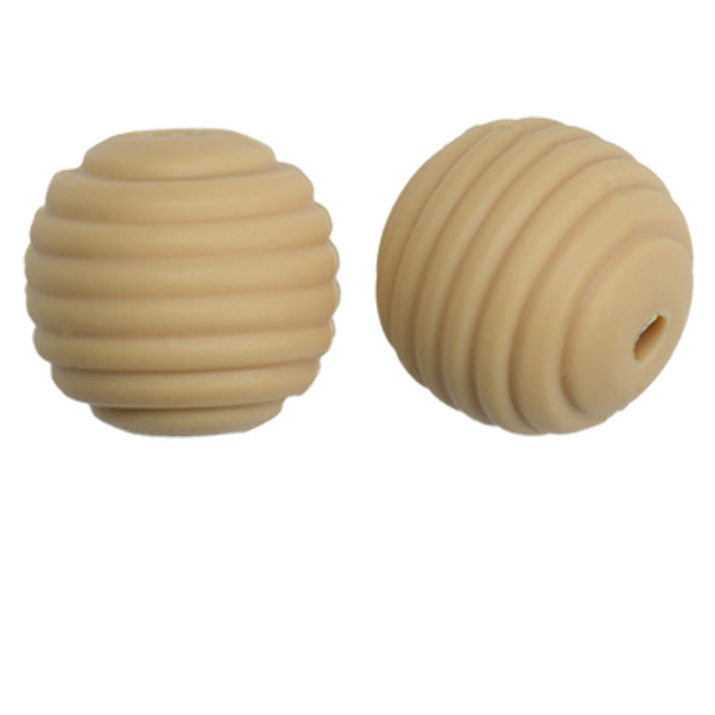 Honeycomb 15mm Silicone Beads Solid Color Textured Matte Finish 50pcs