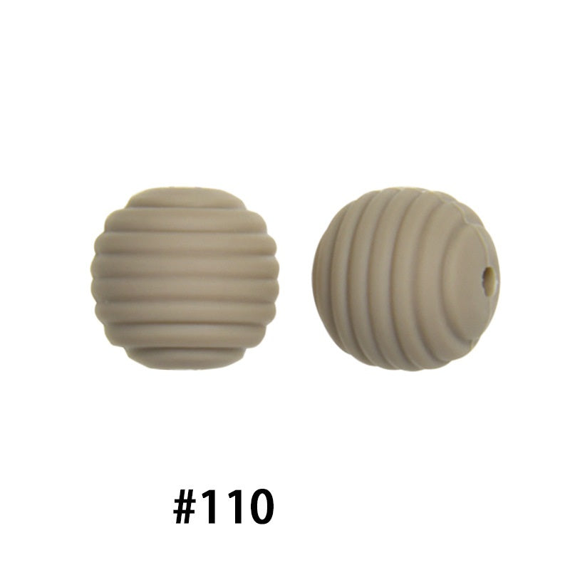 Honeycomb 15mm Silicone Beads Solid Color Textured Matte Finish 50pcs