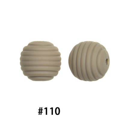 Honeycomb 15mm Silicone Beads Solid Color Textured Matte Finish 50pcs