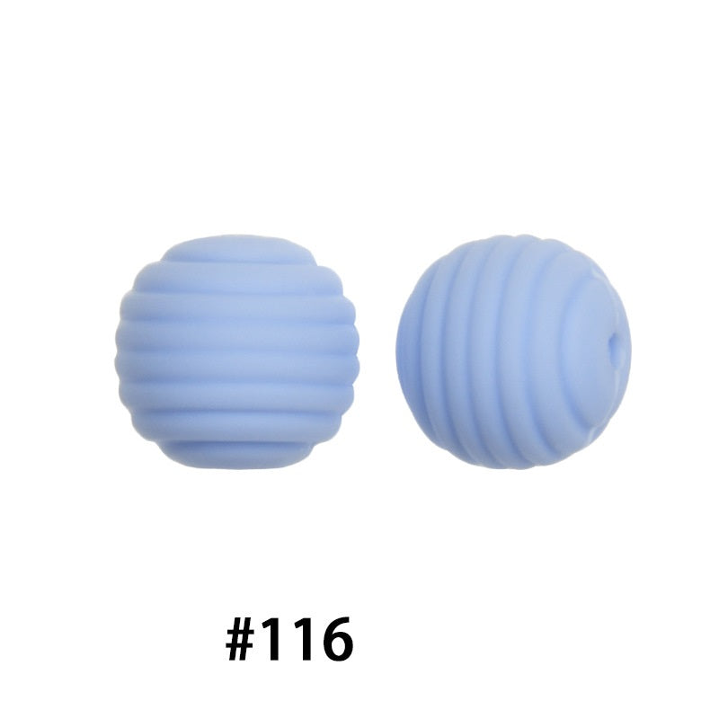 Honeycomb 15mm Silicone Beads Solid Color Textured Matte Finish 50pcs